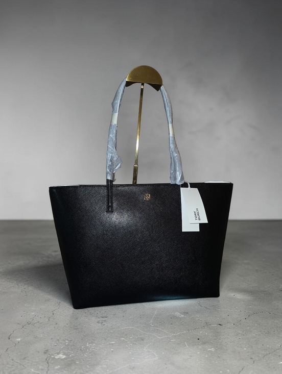 Tori Richard Handbags - NWT TORY BURCH SM Sleek Black Tote with Subtle Gold Accent FRER GIFTS
